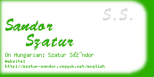 sandor szatur business card